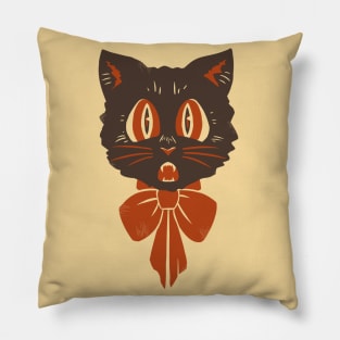 Halloween Scaredy Cat Vintage Inspired Pillow