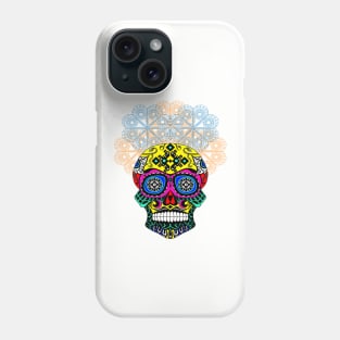 colorful catrina in floral crown ecopop pattern Phone Case