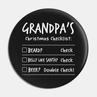 Grandpa's Christmas Checklist Pin