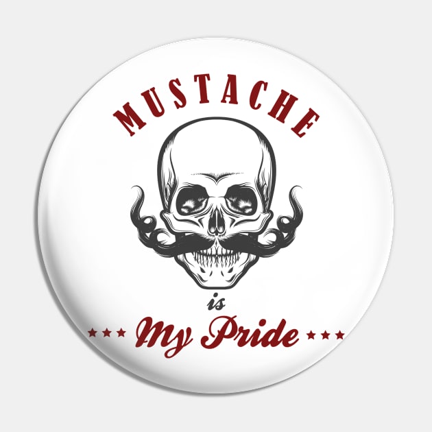 Skull with Mustache Pin by devaleta