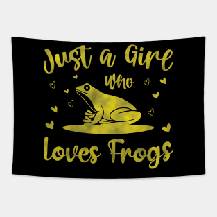 Just A Girl Who Loves Frogs Foggy Green Tapestry