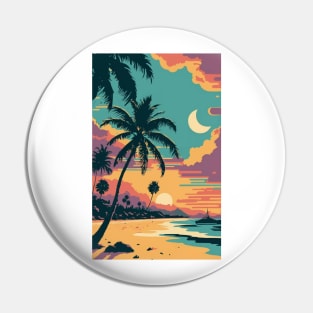 Sunset at the beach Pin