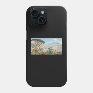 View of Naples, Vesuvius and the Bay of Naples Phone Case