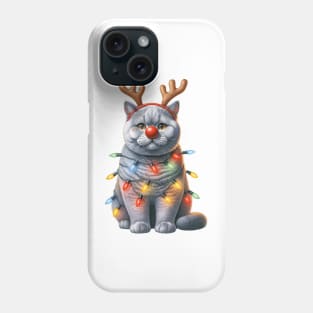 Christmas Red Nose British Shorthair Cat Phone Case