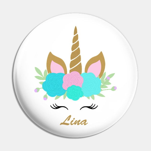 Unicorn Lina - Teal Pin by karlaestrada