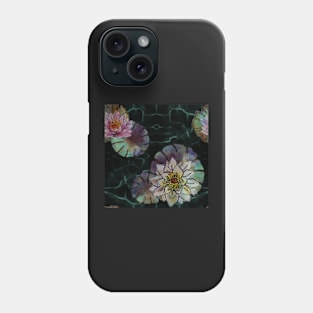 Lotus flowers black Phone Case