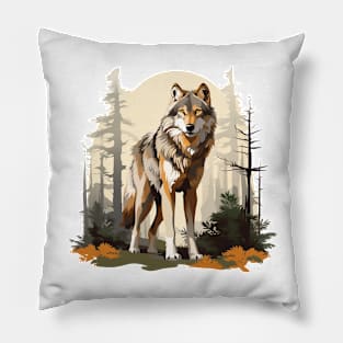 Watercolor Wolf Pillow