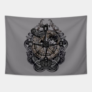 Steampunk Compass Tapestry