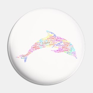 Dolphin Sea Ocean Wildlife Text Word Cloud Pin