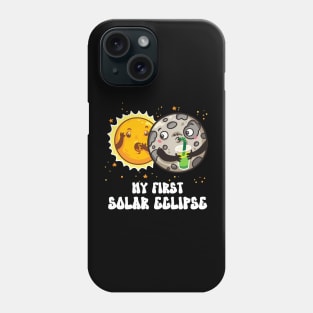 My First Solar Eclipse Totality Cute April 8 2024 Funny Moon Kids Phone Case