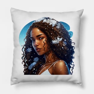 Poli'ahu Hawaiian Goddess of Snow Mauna Kea Illustration Mythology Pillow