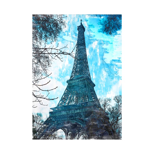 Eiffel Tower Through The Trees. For Eiffel Tower & Paris Lovers. by ColortrixArt