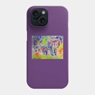 Mother and Baby Elephants Phone Case