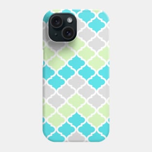 Quatrefoil Chevron Grey Mint Turquoise Blue Phone Case