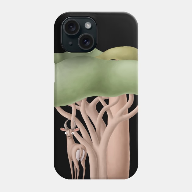 Cute antilope in safari Phone Case by CaptainPixel