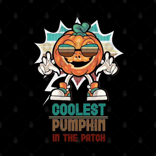 Retro Coolest Pumpkin In The Patch Halloween by MasliankaStepan