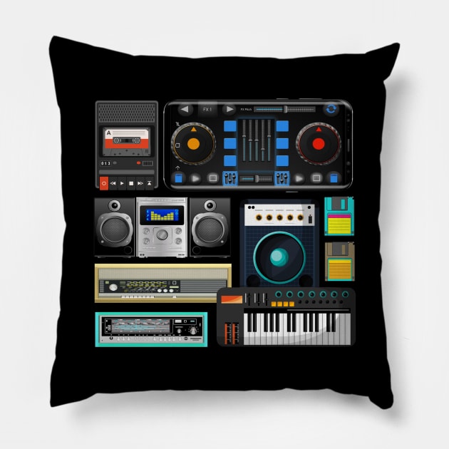 Old School Hip Hop Rap Music Beat Maker DJ Producer Pillow by anesanlbenitez