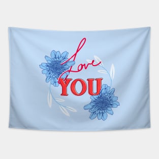 Love You in Blue Tapestry