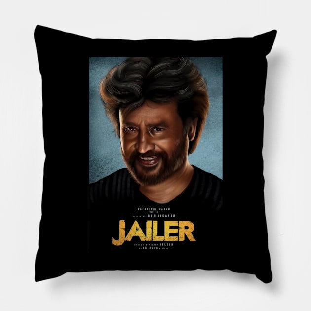 Rajnikanth Jailer Pillow by SAN ART STUDIO 