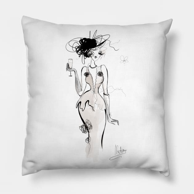 Champagne Pillow by Natxa