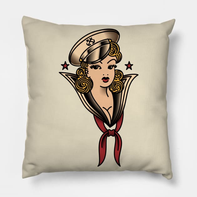 OldSalt American Traditional Sailor Gal Pillow by OldSalt