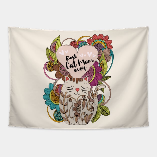 Best Cat Mom Ever Tapestry by Valentina Harper