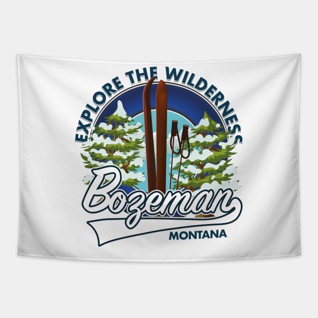 Bozeman Montana ski logo Tapestry by nickemporium1