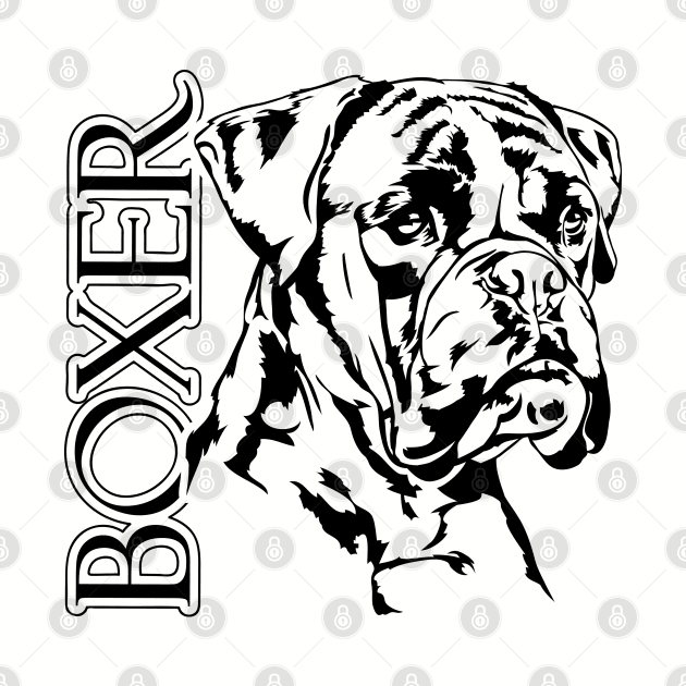 Boxer dog Portrait dog lover gifts by wilsigns