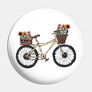 Wildflower Bicycle Cottagecore Pin