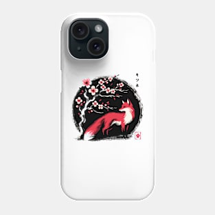 Minimalist Fox Ink Japanese Streetwear Novelty Retro Red Fox Phone Case