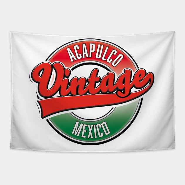 acapulco mexico vintage logo Tapestry by nickemporium1