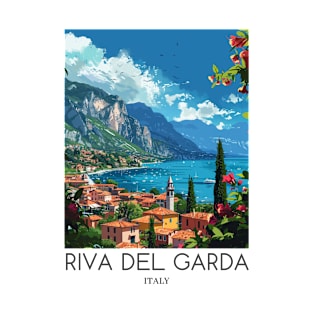 A Pop Art Travel Print of Riva del Garda - Italy T-Shirt