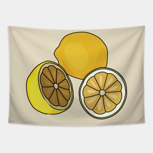 Lemon cartoon illustration Tapestry