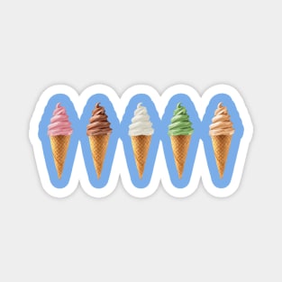 Summer Soft Serve Ice Cream Cones Magnet