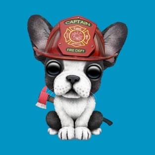 Cute French Bulldog Puppy Firefighter T-Shirt