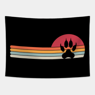 Retro wolf paw Tapestry