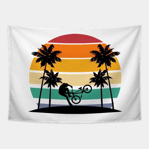 Mountain Biking Retro Tapestry by elhlaouistore