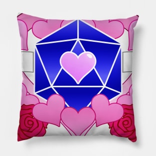 DiceHeart - Genderqueer Banner, Dark Blue Dice Pillow