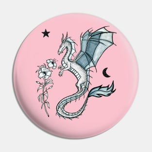 Dragon & Flowers Pin