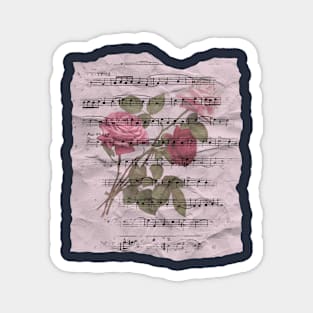 Rose music notes Magnet