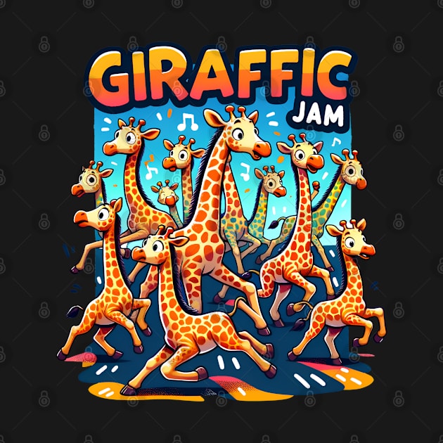 Funny animal - Giraffic Jam by Shirt for Brains