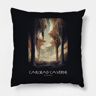 Carlsbad Caverns National Park Vintage Travel  Poster Pillow