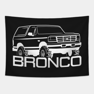 1992-1996 Ford Bronco, w/tires and logo, white print. Tapestry