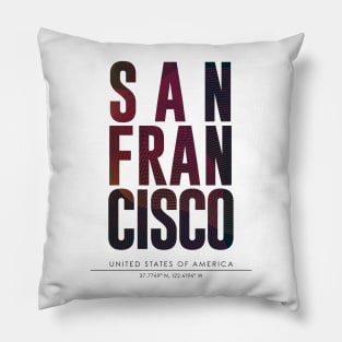 San francisco city typography Pillow