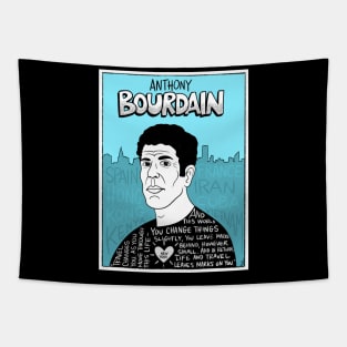 Anthony Bourdain Pop Folk Art Tapestry