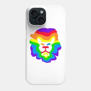 Cute Colorful Rainbow Lion Shape Head Drawing Phone Case