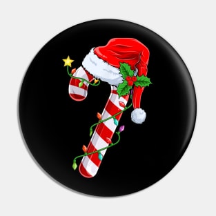 Candy Cane Crew Santa Christmas Pin