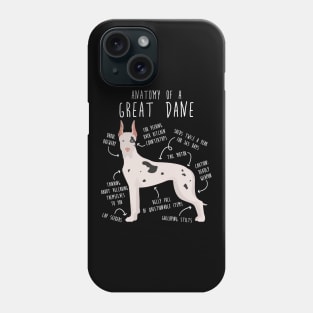 Cropped Harlequin Great Dane Dog Anatomy Phone Case