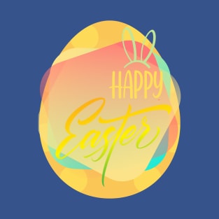 Happy Easter - Egg - Green - Rabbit ears T-Shirt