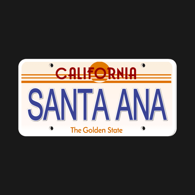 Santa Ana California State License Plate by Mel's Designs